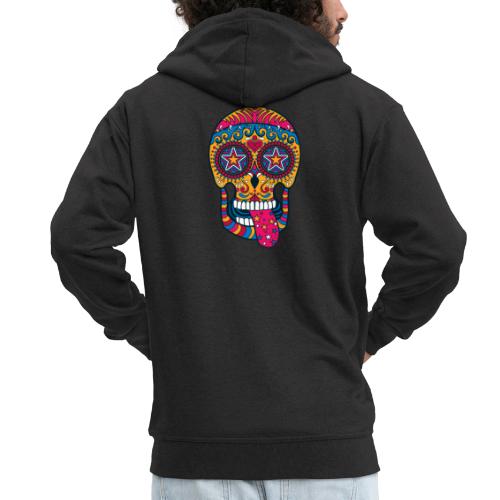 Mexican Skull - Felpa con zip Premium da uomo