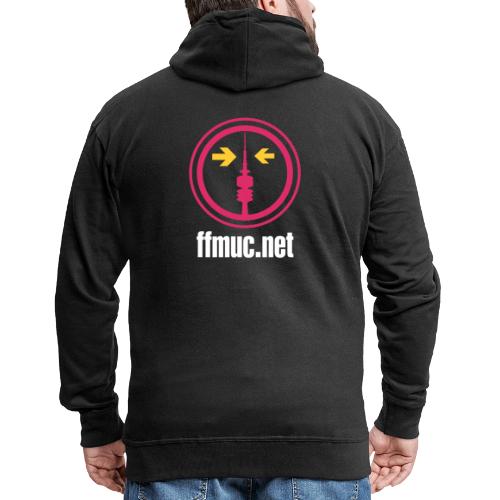 FFMUC Logo mit URL weiß - Männer Premium Kapuzenjacke