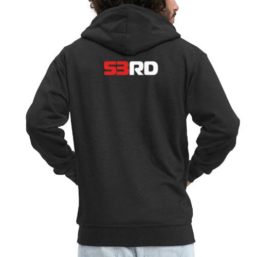 53RD Logo lang (weiss-rot) - Männer Premium Kapuzenjacke