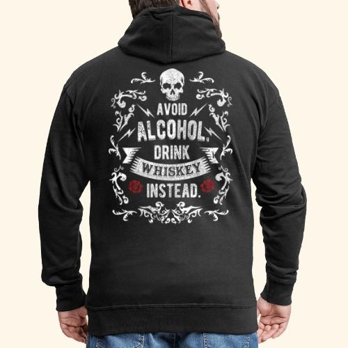 Avoid Alcohol Drink Whiskey Skull Roses - Männer Premium Kapuzenjacke