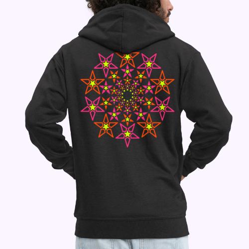fractal star 3 color neon - Men's Premium Hooded Jacket