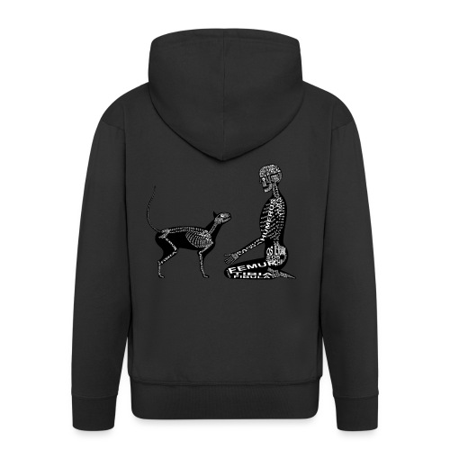 Human and cat skeleton - Men's Premium Hooded Jacket