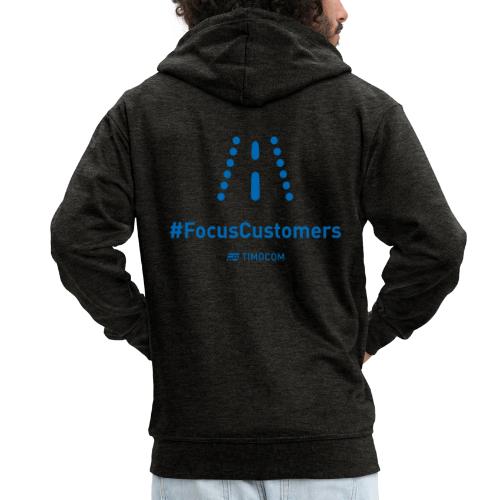 FocusCustomers blue - Rozpinana bluza męska z kapturem Premium