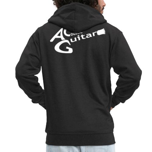 Acoustic Guitar Logo - White - Men's Premium Hooded Jacket