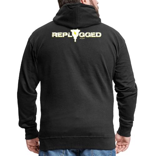 Replugged - Clip Art White - Men's Premium Hooded Jacket