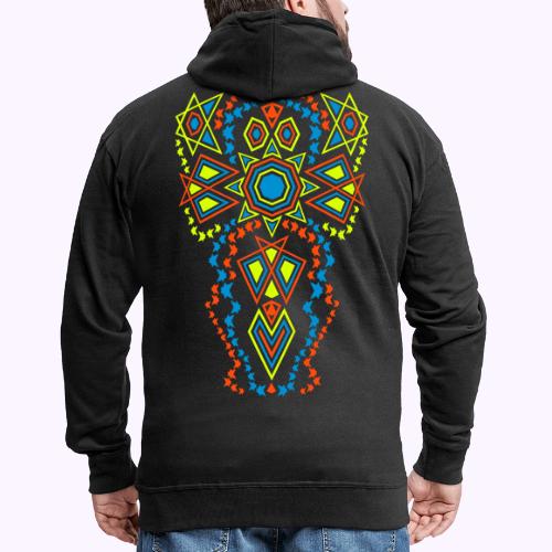 Tribal Sun Neon - Men's Premium Hooded Jacket
