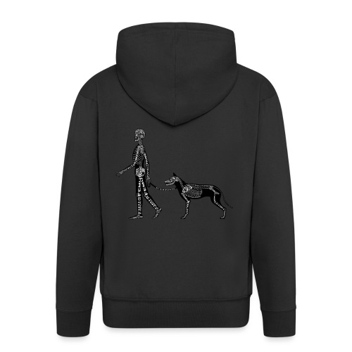 Esqueleto humano y canina - Chaqueta con capucha premium hombre