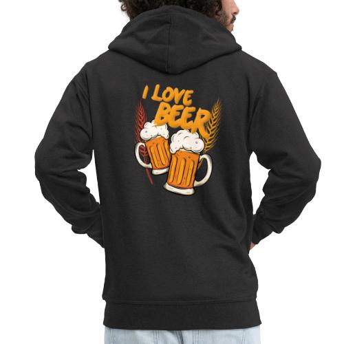I Love Beer - Männer Premium Kapuzenjacke