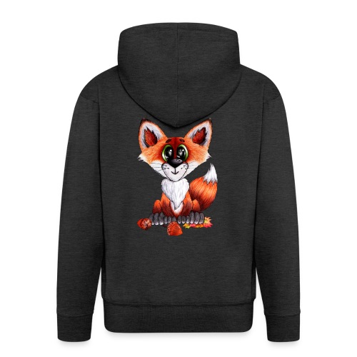 llwynogyn - a little red fox - Rozpinana bluza męska z kapturem Premium