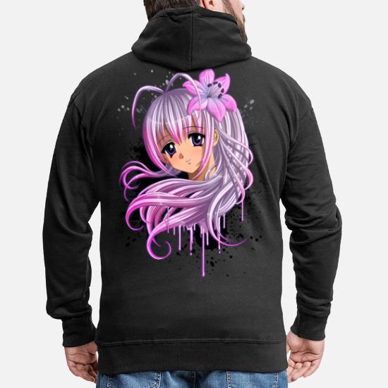 Cute Anime Girl' Men's Premium Zip Hoodie | Spreadshirt