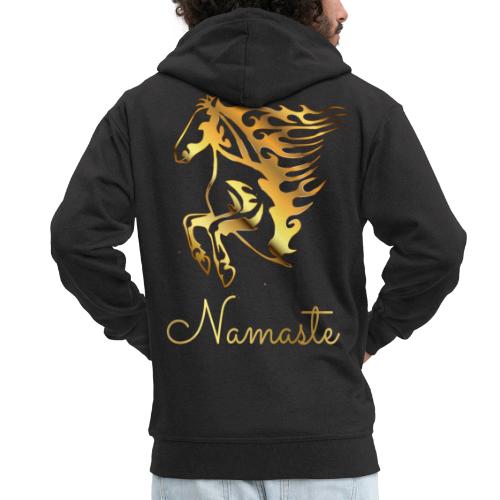 Namaste Horse On Fire - Männer Premium Kapuzenjacke