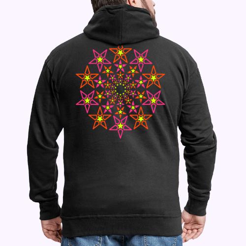 fractal star 3 color neon - Men's Premium Hooded Jacket