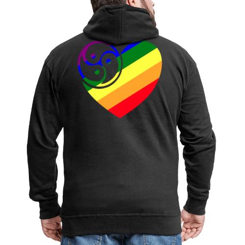 Regenbogen Triskelenherz - Männer Premium Kapuzenjacke