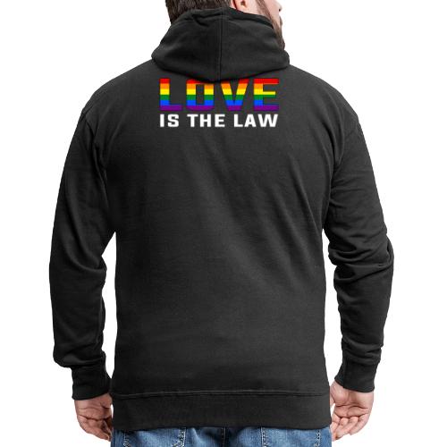 LOVE IS THE LAW / Rainbow-Design - Männer Premium Kapuzenjacke