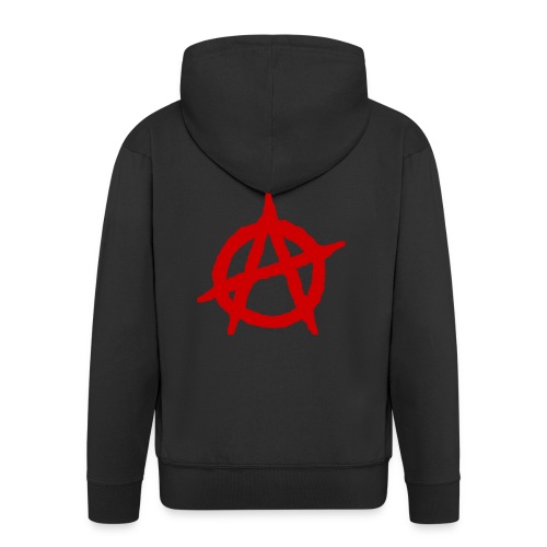 Anarchy logo rosso - Felpa con zip Premium da uomo