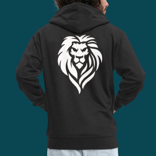 lion logo 1 - Felpa con zip Premium da uomo