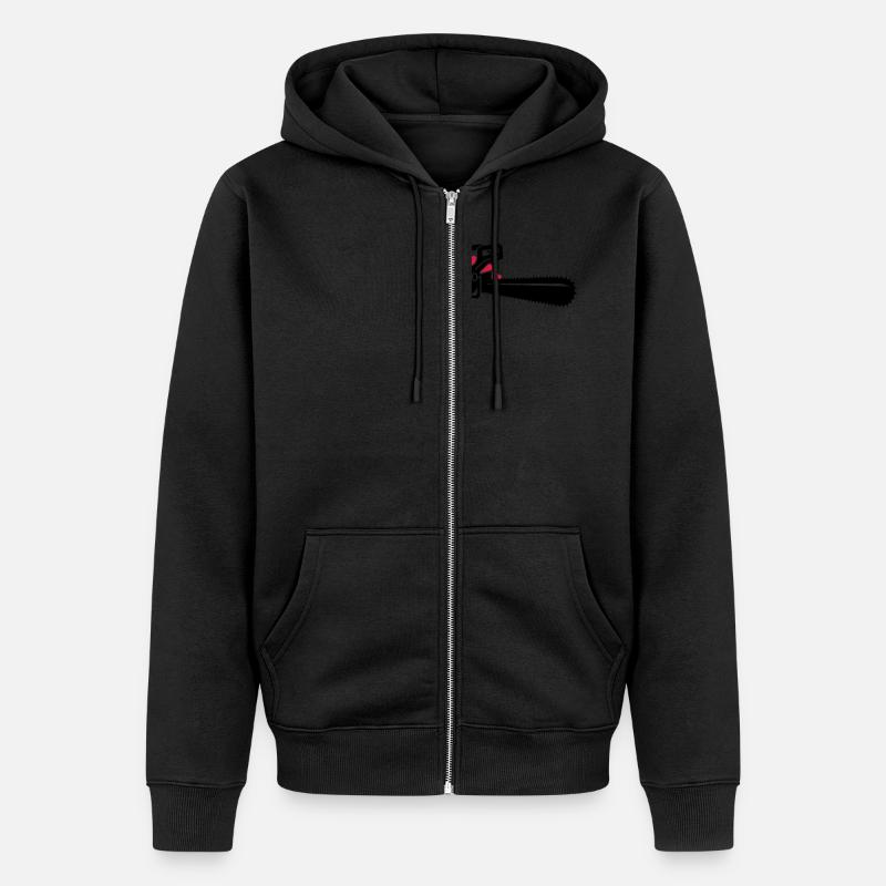 Une tronçonneuse - Veste à capuche bio Premium Unisexe - noir