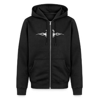 Jeep - Unisex Premium Bio Zip Hoodie - Schwarz - Vorne - Nico (187cm) & Julia (174cm)