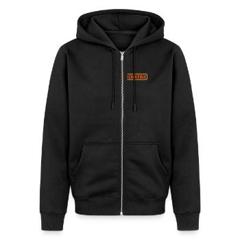 too cute to be straight (1-2c) - Unisex Premium Bio Zip Hoodie - Schwarz - Vorne - Nico (187cm) & Julia (174cm)