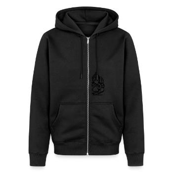 Ganesha Elefant (elephant) No.04.2_1c - Unisex Premium Bio Zip Hoodie - Schwarz - Vorne - Nico (187cm) & Julia (174cm)