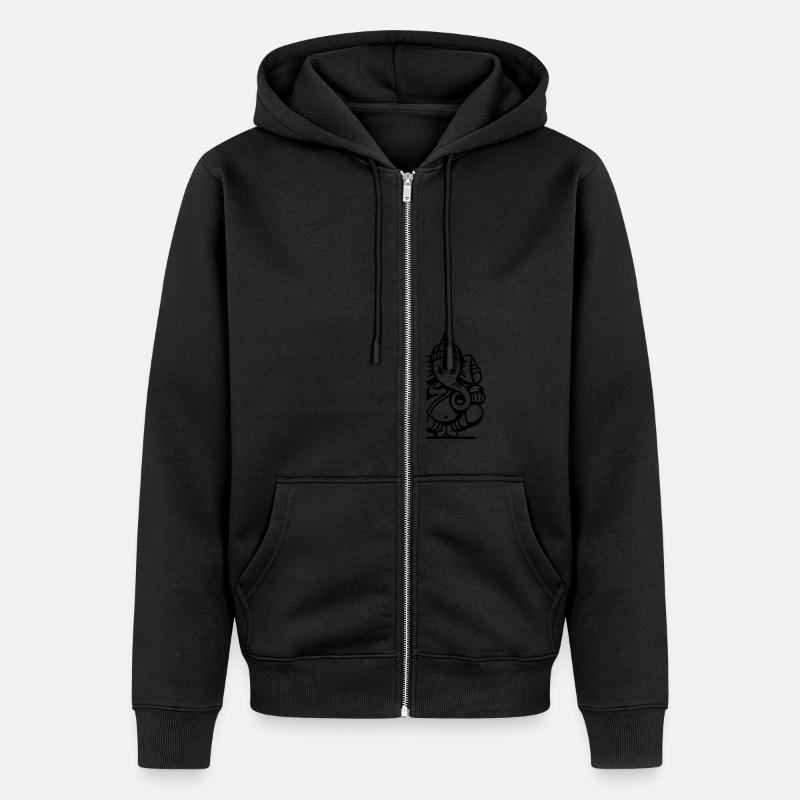 Ganesha Elefant (elephant) No.04.2_1c - Unisex Premium Bio Zip Hoodie - Schwarz