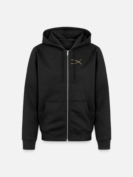 Ichtys - Unisex Premium Organic Zip Hoodie - black