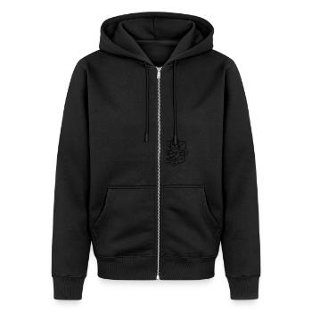 Ganesha Elefant (elephant) No.02_1c - Unisex Premium Bio Zip Hoodie - Schwarz - Vorne - Nico (187cm) & Julia (174cm)