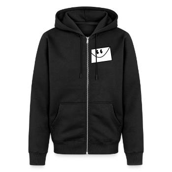 envelope - Veste à capuche bio Premium Unisexe - noir - Devant - Nico (187cm) & Julia (174cm)
