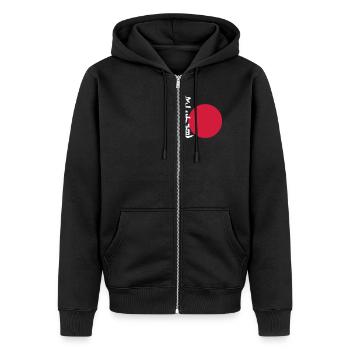 Karate do - Orient - Unisex Premium Bio Zip Hoodie - Schwarz - Vorne - Nico (187cm) & Julia (174cm)