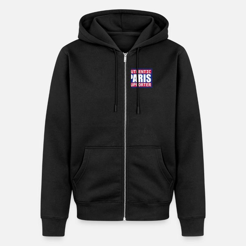 Paris Authentic Bär - Unisex Premium Bio Zip Hoodie - Schwarz