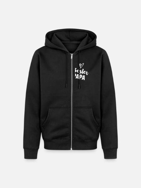Bester Papa - Unisex Premium Bio Zip Hoodie - Schwarz