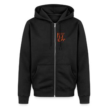 western kanji: fuck - Unisex Premium Organic Zip Hoodie - black - Front - Nico (187cm) & Julia (174cm)