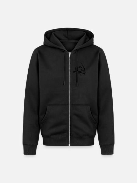 karpfen3 - Unisex Premium Bio Zip Hoodie - Schwarz