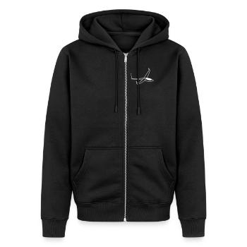 asg29 segelflugzeug - Unisex Premium Bio Zip Hoodie - Schwarz - Vorne - Nico (187cm) & Julia (174cm)