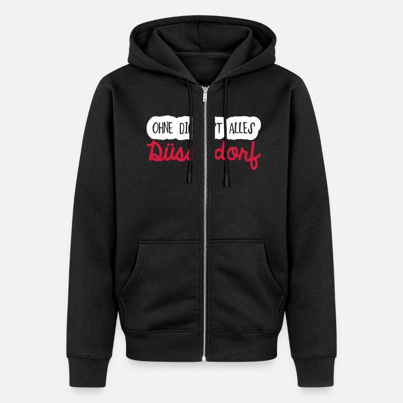 Ohne dich Düsseldorf - Unisex Premium Bio Zip Hoodie - Schwarz