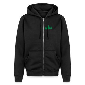 Tannenbaum, Gruppe - Unisex Premium Bio Zip Hoodie - Schwarz - Vorne - Nico (187cm) & Julia (174cm)