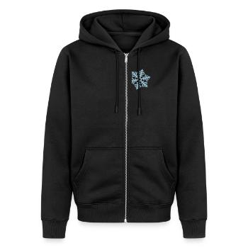 Schneeflocke - Unisex Premium Bio Zip Hoodie - Schwarz - Vorne - Nico (187cm) & Julia (174cm)