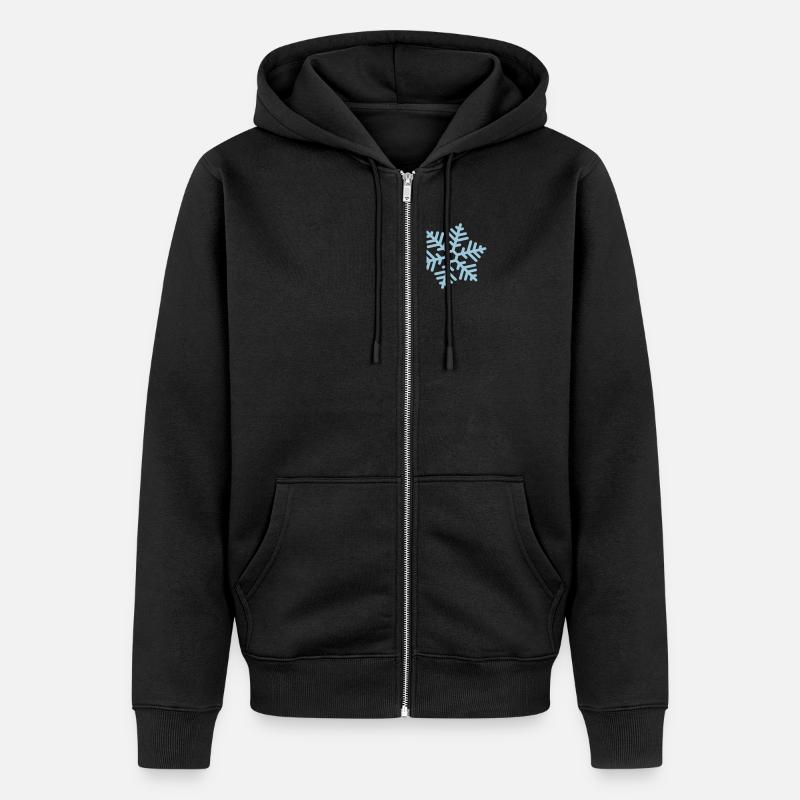 Schneeflocke - Unisex Premium Bio Zip Hoodie - Schwarz