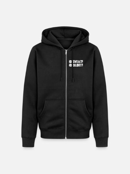 no sweat no glory - Unisex Premium Organic Zip Hoodie - black