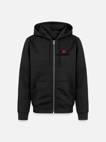 I LOVE COACHING (schwarz) - Unisex Premium Bio Zip Hoodie - Schwarz