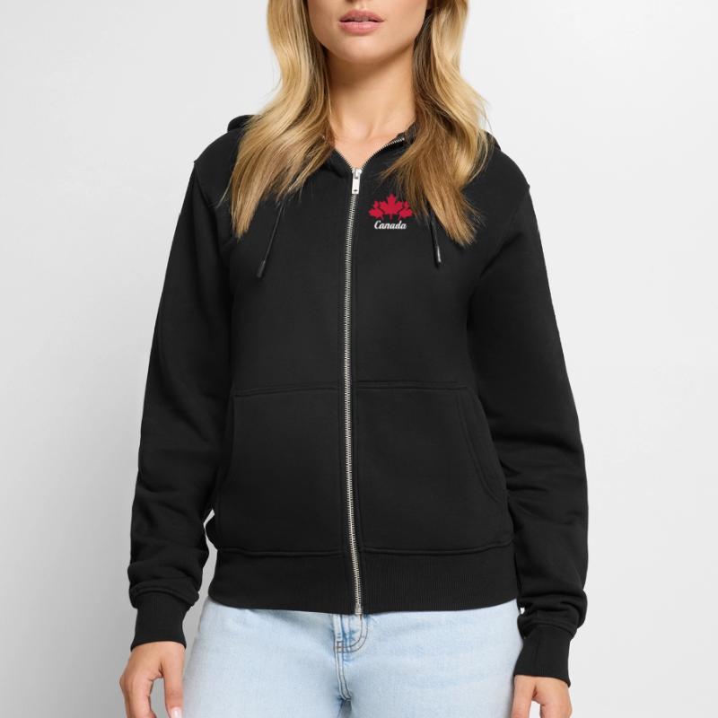 3 MAPLE LEAF CANADA, CANADA Unisex Premium Organic Zip Hoodie