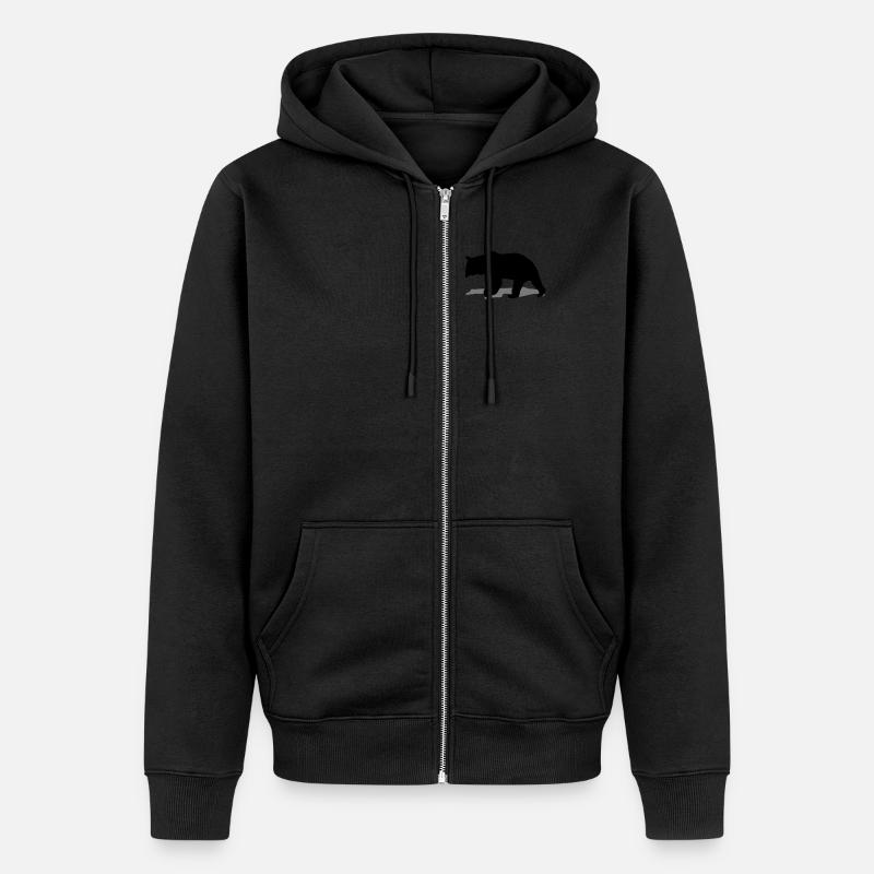 bär - braunbär - jagd - jäger - Unisex Premium Bio Zip Hoodie - Schwarz