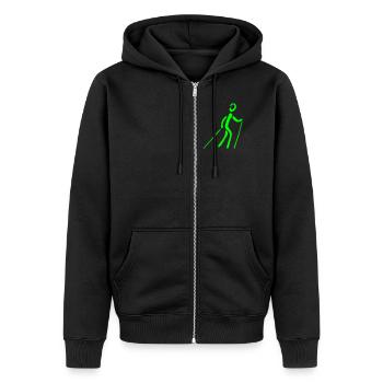 Nordic Walking - Veste à capuche bio Premium Unisexe - noir - Devant - Nico (187cm) & Julia (174cm)
