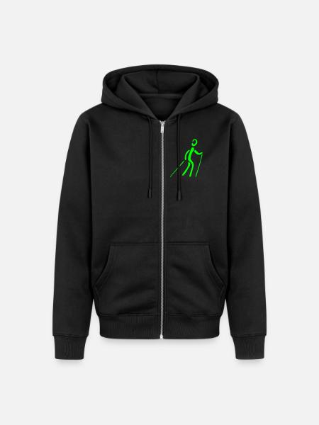 Nordic Walking - Unisex Premium Organic Zip Hoodie - black