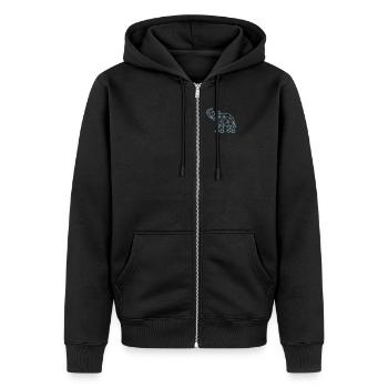 Elephant | polygones - Veste à capuche bio Premium Unisexe - noir - Devant - Nico (187cm) & Julia (174cm)