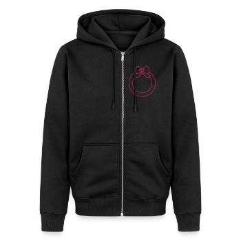 Weihnachtskranz Band Symbol - Unisex Premium Bio Zip Hoodie - Schwarz - Vorne - Nico (187cm) & Julia (174cm)