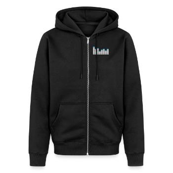 Equalizer / equaliser - Unisex Premium Organic Zip Hoodie - black - Front - Nico (187cm) & Julia (174cm)