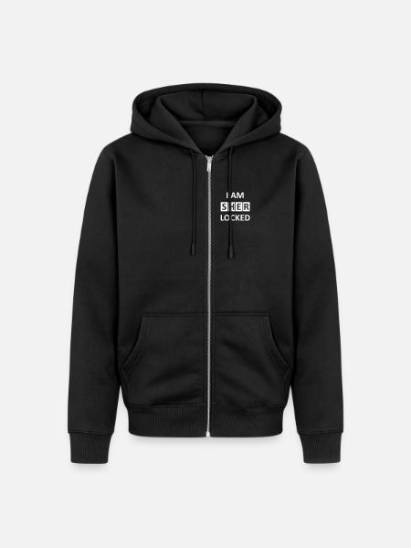 I AM SHERLOCKED - Unisex Premium Bio Zip Hoodie - Schwarz