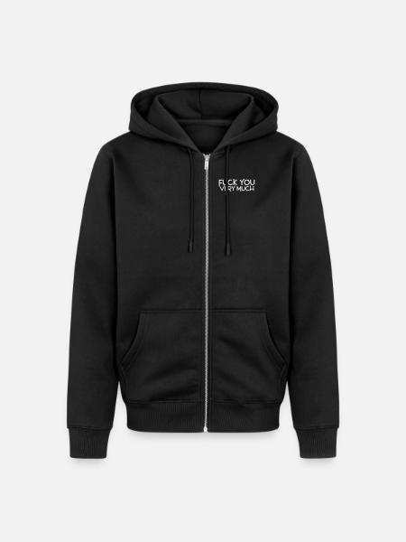 fuck you very much deluxe - Unisex Premium Organic Zip Hoodie - black