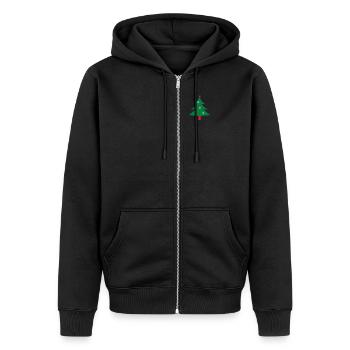Christmas Tree Christmas Christmas Tree Star Xmas - Unisex Premium Organic Zip Hoodie - black - Front - Nico (187cm) & Julia (174cm)